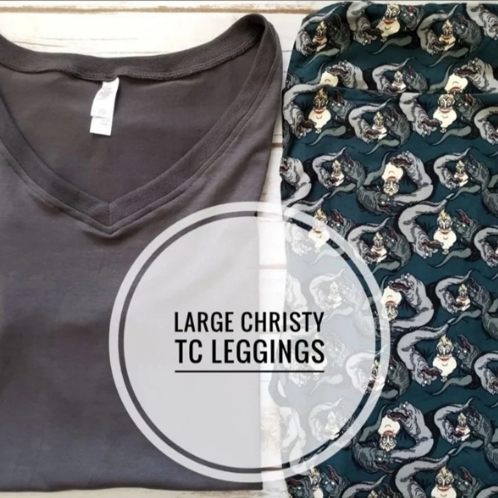 New LuLaRoe Large Christy & LuLaRoe Disney TC Ursula Leggings